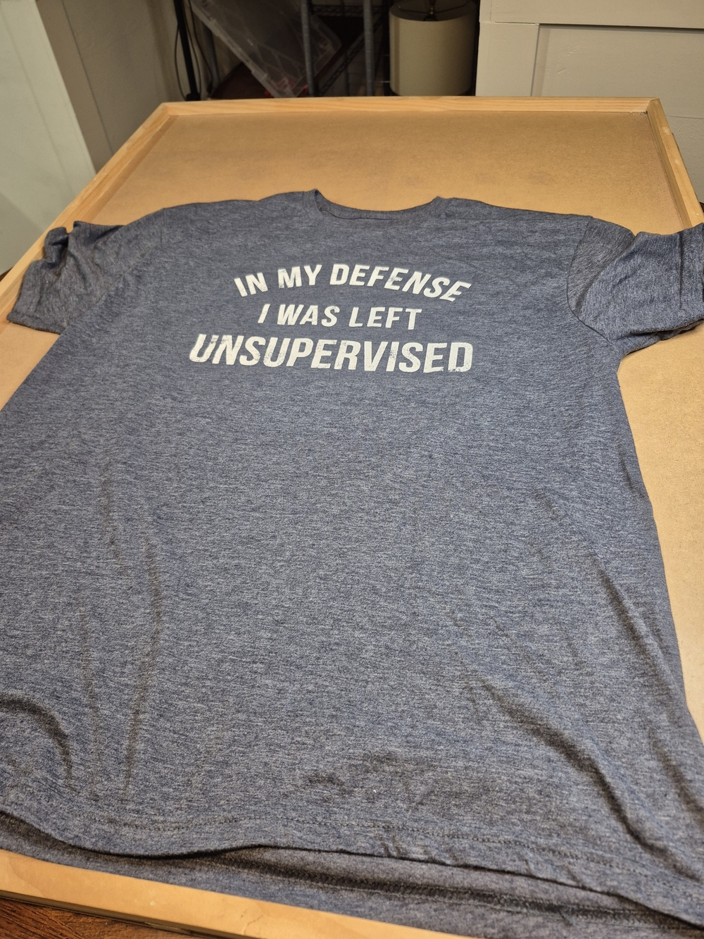 Men's Graphic Tee - Blue "In My Defense I Was Left Unsupervised"